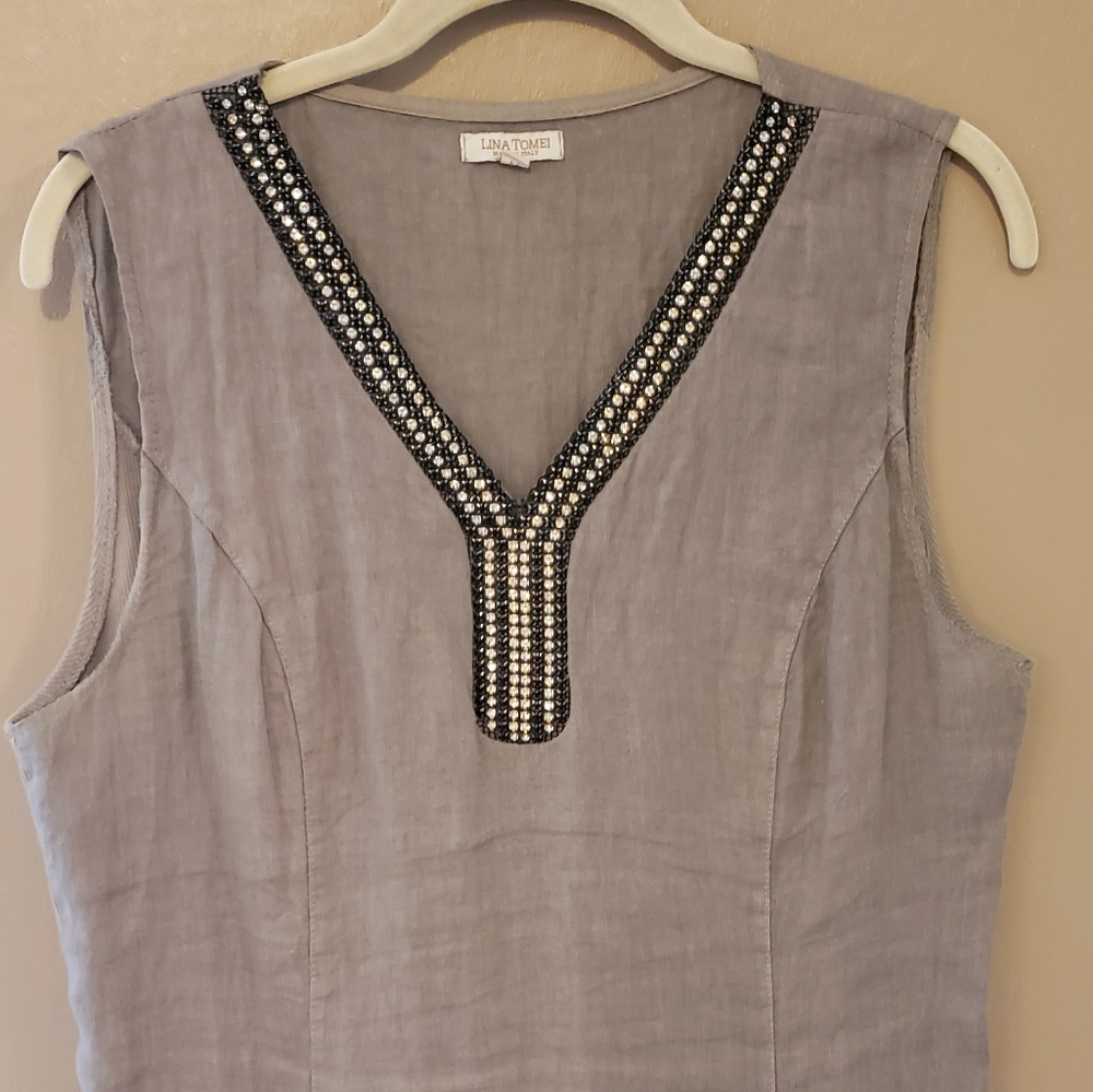 Embellished Linen dress